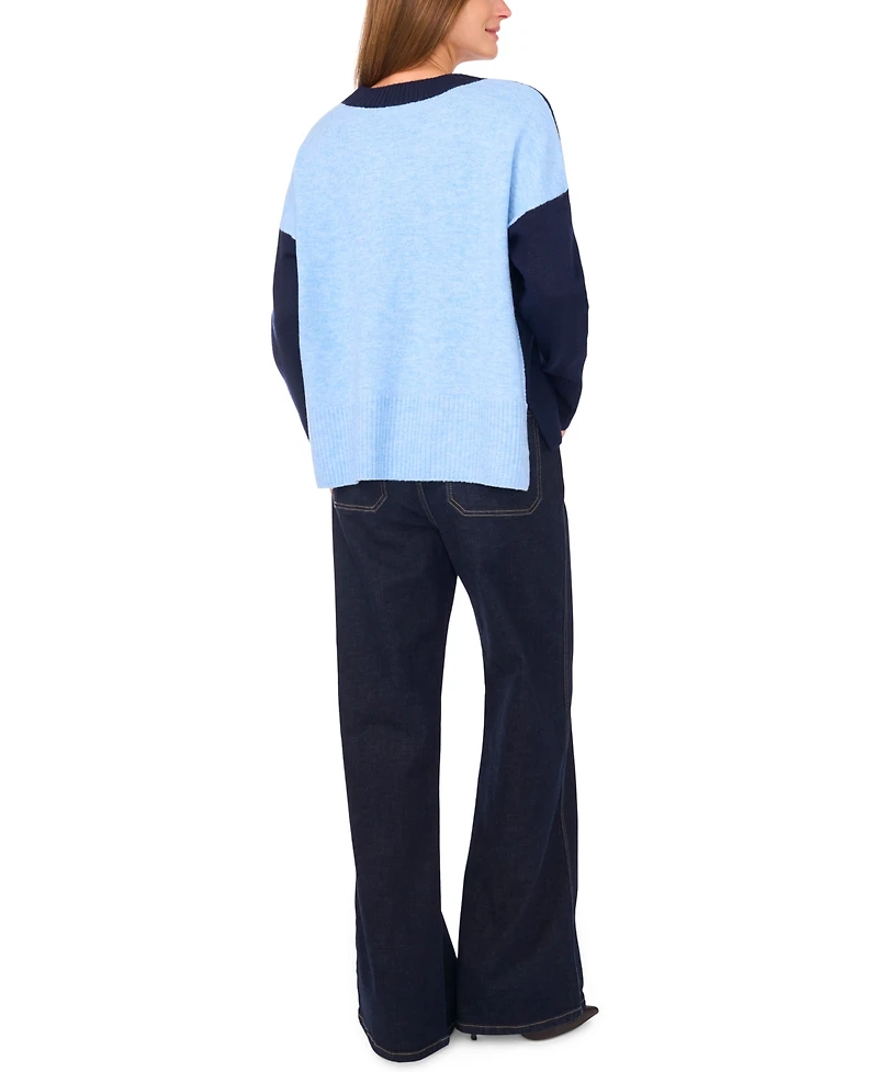 Vince Camuto Women's Colorblocked Drop-Shoulder Sweater