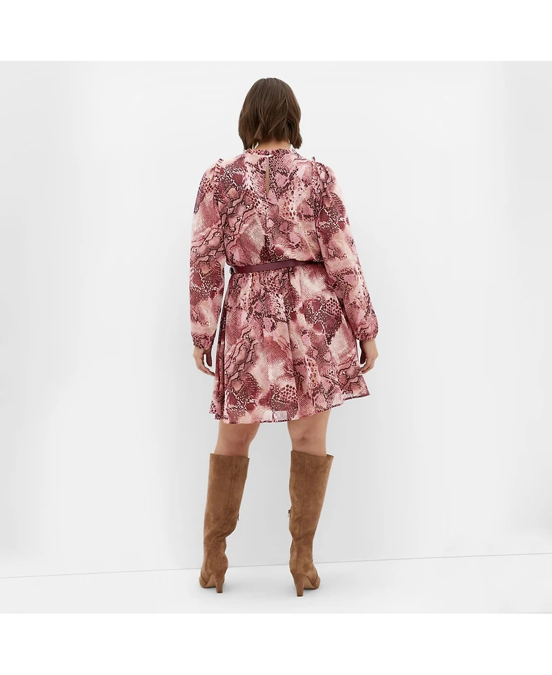 City Chic Women's Plus Maddie Snake Print Dress