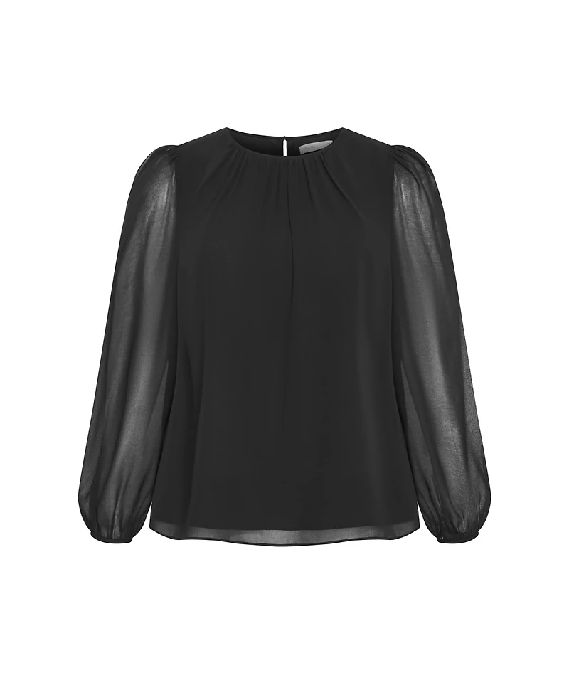 City Chic Women's Kelly Sheer Sleeve Top