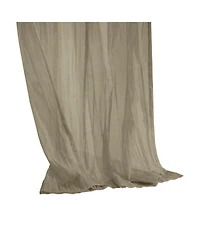 Habitat 100% Polyester Paloma Sheer Broomstick Crushed Solid Dual Header Curtain Panel 52" x 63" Khaki
