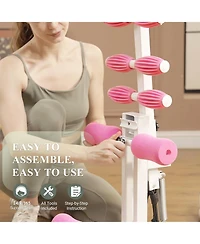 Squat Machine, Deep Squat Machine for Women - Adjustable Glute Trainer with Resistance Bands, Pink