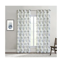 Habitat Florence Sheer Grommet Subtle Watercolor Floral Design Curtain Panel for Livingroom Bedroom 52" x 108" Multicolor