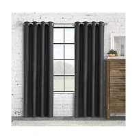 Habitat Abstract Light Filtering Exclusive Geometric Jacquard Grommet Curtain Panel 52" x 84" Charcoal