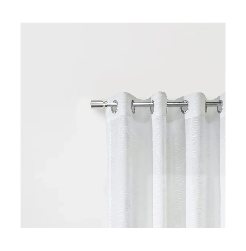 Habitat Diamante Sheer Grommet Exclusive Embroidered Diamond Pattern Curtain Panel 52" x 95" White