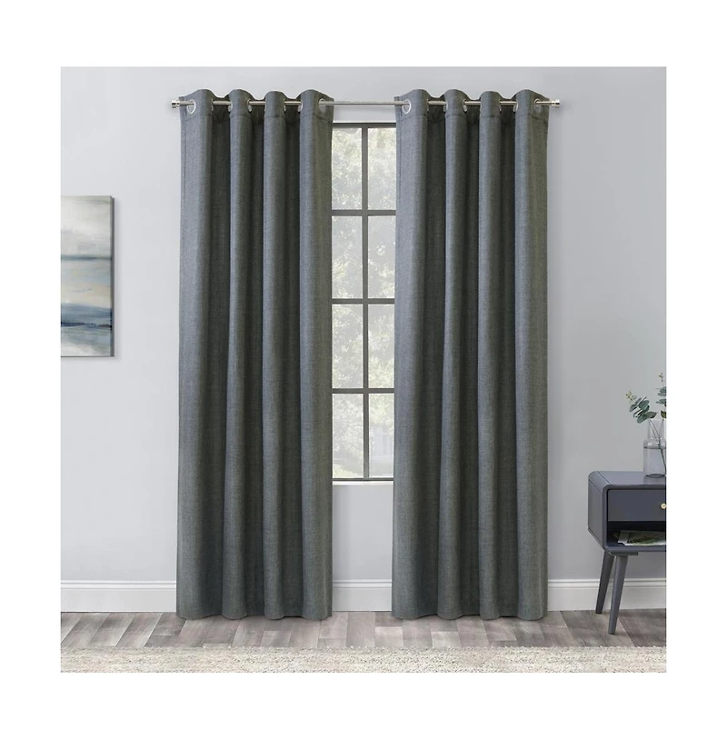 Habitat Sanders Light Filtering Window Treatment Grommet Curtain Panel for Bedroom Livingroom 52" x 63" Grey
