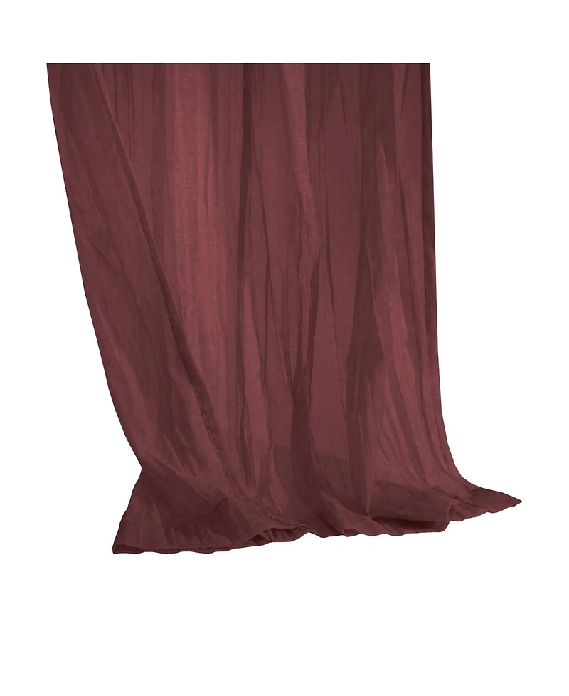 Habitat 100% Polyester Paloma Sheer Broomstick Crushed Solid Dual Header Curtain Panel 52" x 84