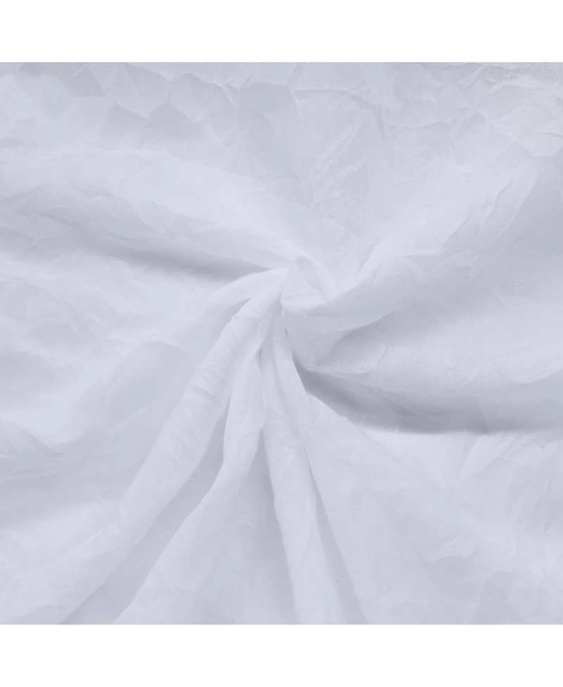 Habitat 85% Polyester 15% Cotton Crushed Sheer Tab Crinkle Textured Solid Curtain Panel 52" x 63" White