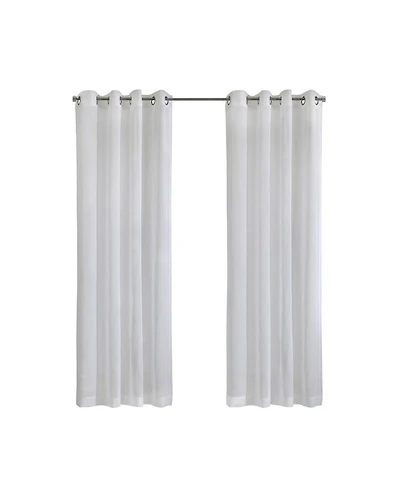 Habitat 100% Polyester Daphne Sheer Grommet Faux Linen Solid Curtain Panel 52" x 108" White