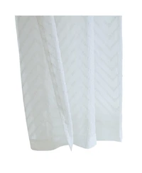 Habitat 100% Polyester Regina Sheer Chevron Delightful Textured Grommet Curtain Panel 52" x 95" White