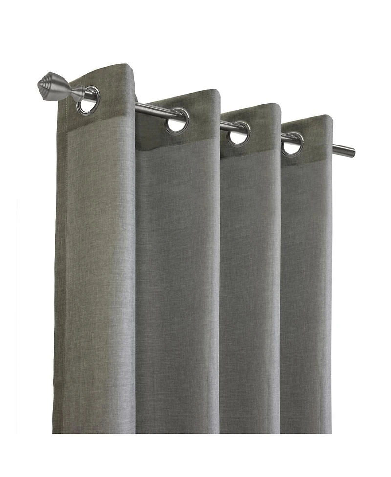 Habitat 100% Polyester Milo Light Faux Linen Solid Filtering Grommet Curtain Panel 52" x 95" Grey