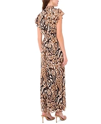 Msk Women's Flutter Sleeve Smocked Waist Jumpsuit