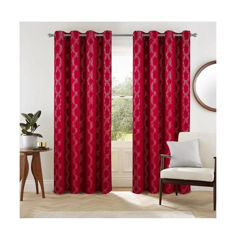 Oliva Gray Jansen Rubber Blackout Grommet Panel - 54x90" Red