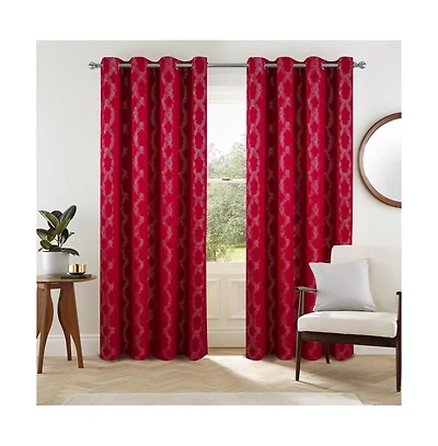Oliva Gray Jansen Rubber Blackout Grommet Panel - 54x90" Red