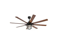 66-inch Modern Black 8-Blade Ceiling Fans with Light Kit and Remote Control