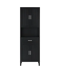 Airsurfer70.9 Inch Tall Freestanding Bathroom Cabinet with Adjustable Shelves and Open Storage for Bathroom Living Room and Laundry