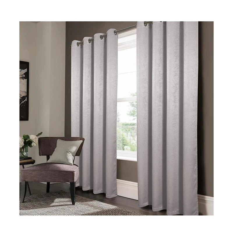 Oliva Gray Nora Embossed Blackout Grommet Panel