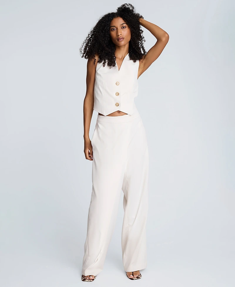 Kenneth Cole Women's Luxe Twill Three-Button Vest