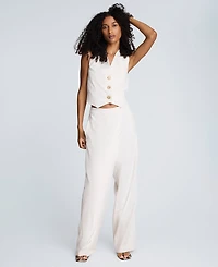 Kenneth Cole Women's Luxe Twill Three-Button Vest