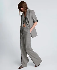 Kenneth Cole Women's Houndstooth Boyfriend Wide Leg Pants