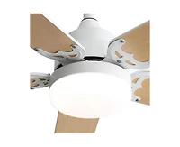42-inch Modern Minimalist White 5-Blade Ceiling Fans with Led Lights and Remote Control