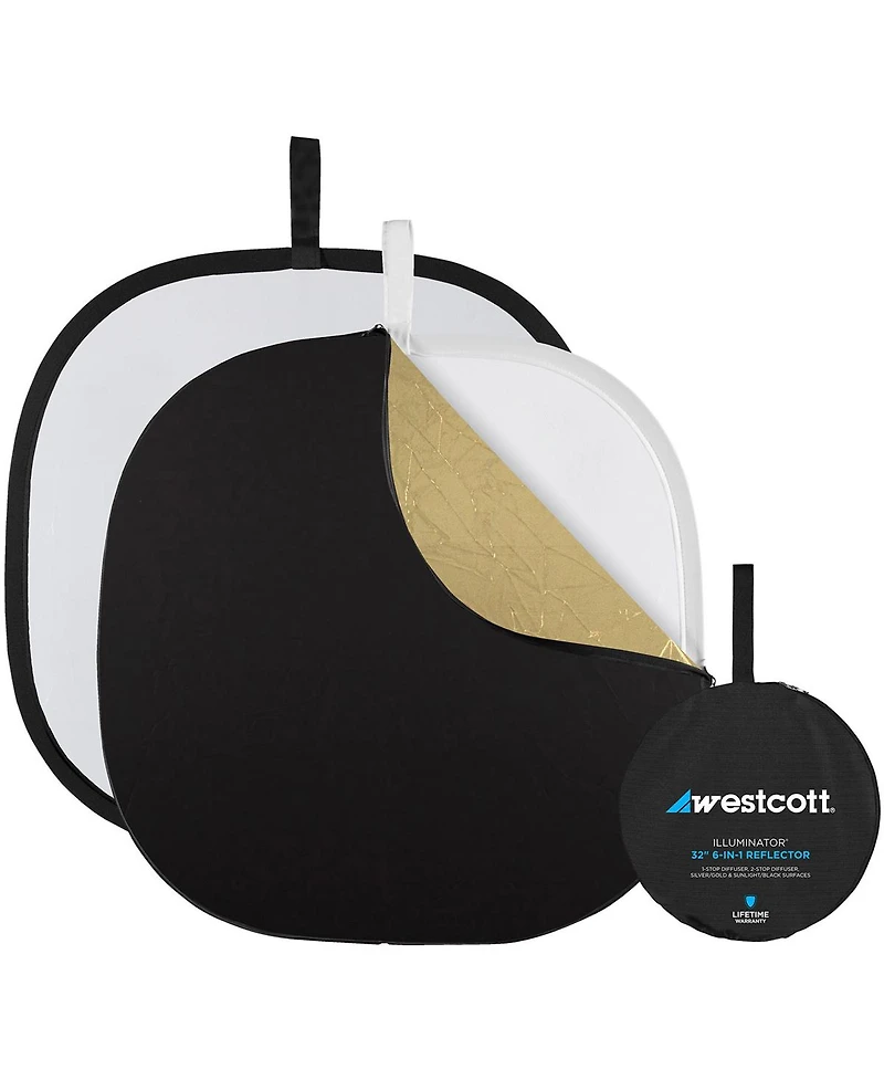 Westcott 32" Illuminator Collapsible 6-in-1 Reflector Kit, Includes Diffusion Panel, Slip Covers