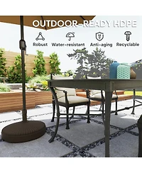 Outsunny Round Patio Umbrella Base Umbrella Sd, /Water Filled,