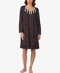 Eileen West Women's Long Sleeve Short Nightgown