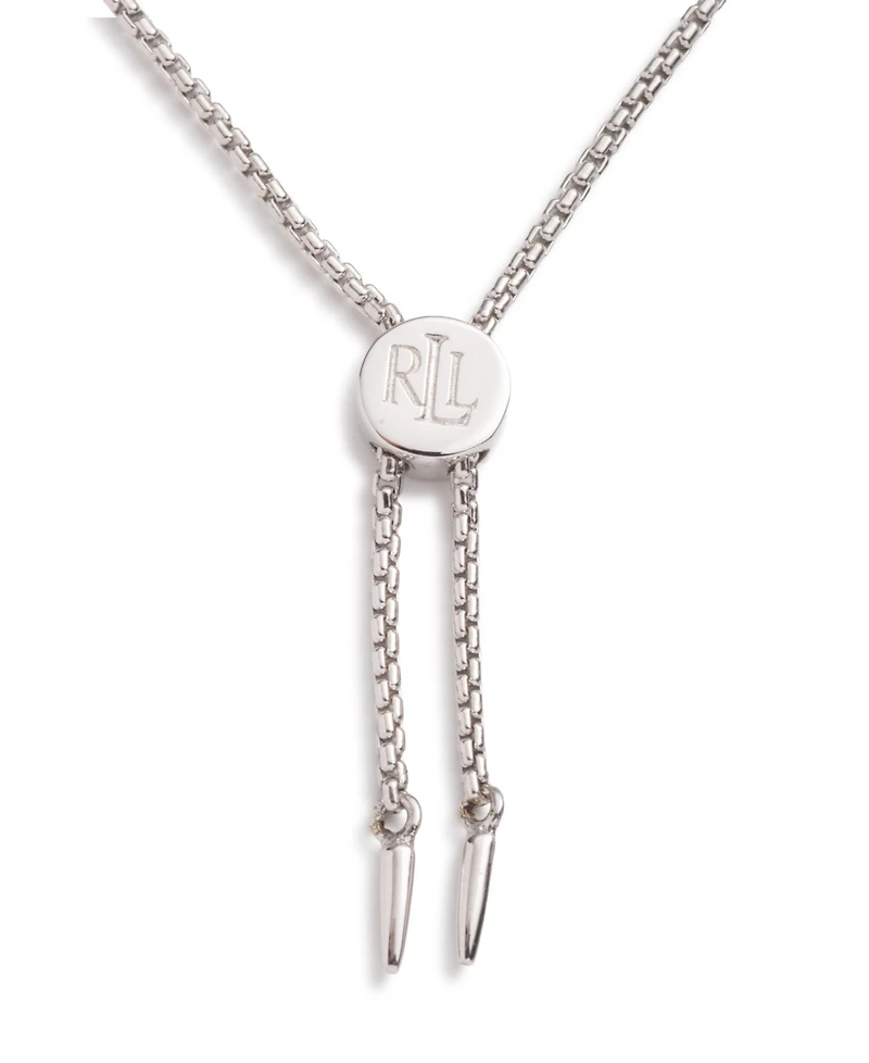 Lauren Ralph Lauren Silver-Tone Logo Padlock Slider Bracelet