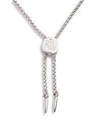 Lauren Ralph Lauren Silver-Tone Logo Padlock Slider Bracelet