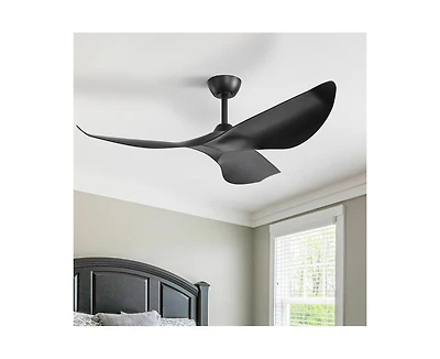 38-inch Modern 3-Blade without Light Ceiling Fan with Six Speed Remote Control and Timing Function for Indoor