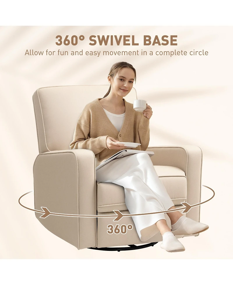 Homcom Manual Recliner Chair, Glider Rocking Chair for Living Room,