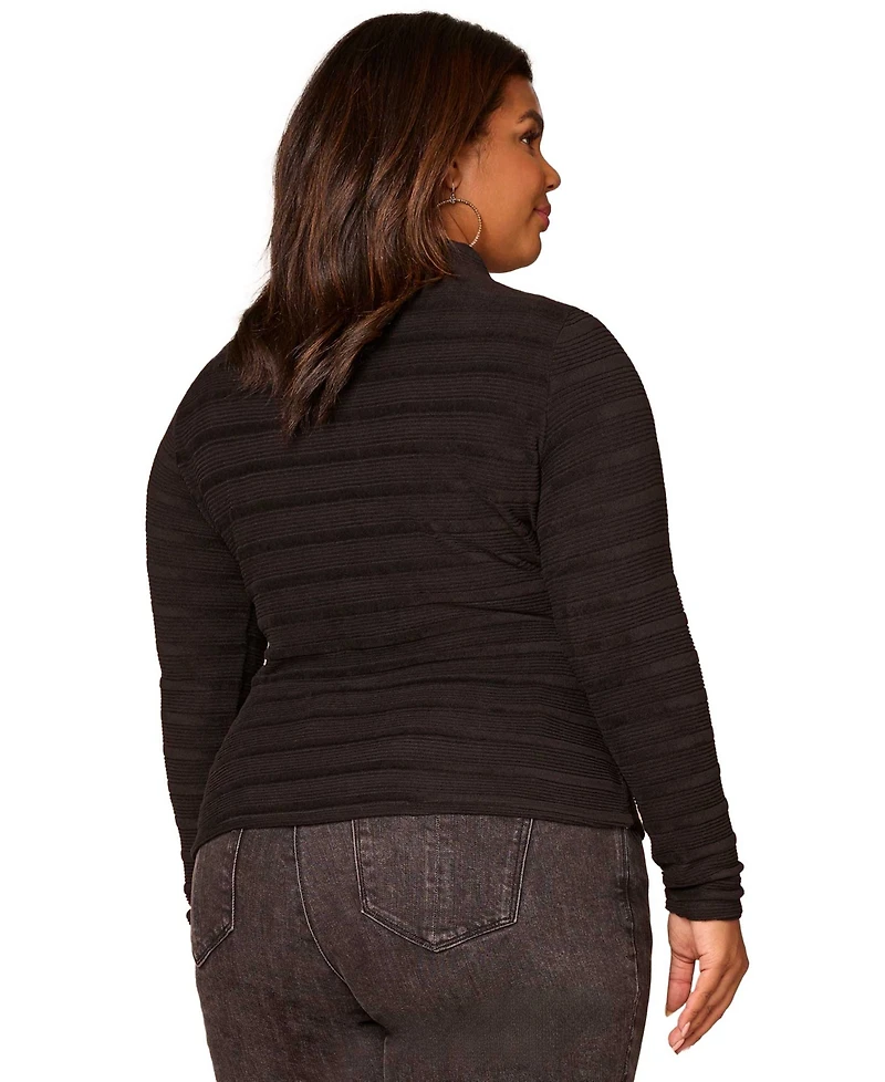 Democracy Plus Long-Sleeve Asymmetrical Side Ruching Top