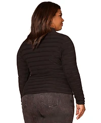 Democracy Plus Long-Sleeve Asymmetrical Side Ruching Top