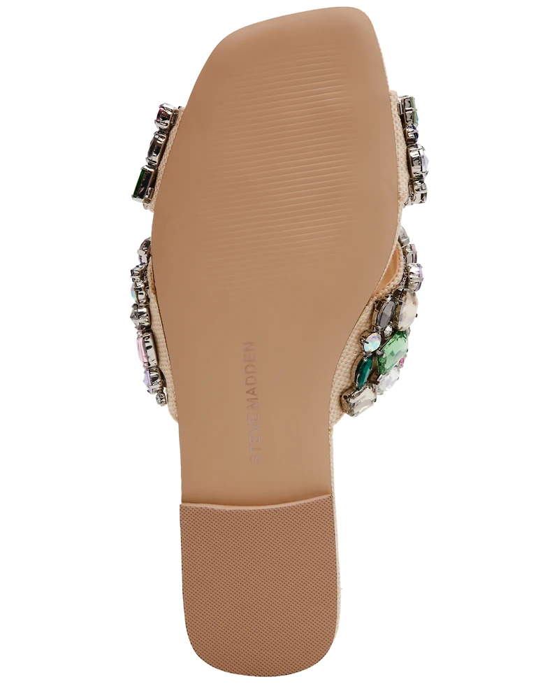 Steve Madden Women's Levity Embellished Flat Slide Sandals