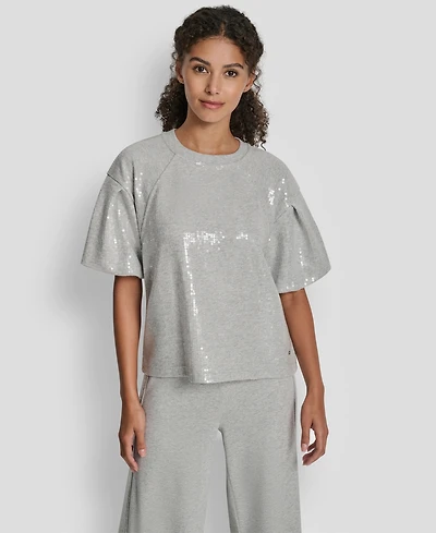 Dkny Jeans Women's Sequined Crewneck Sweatshirt