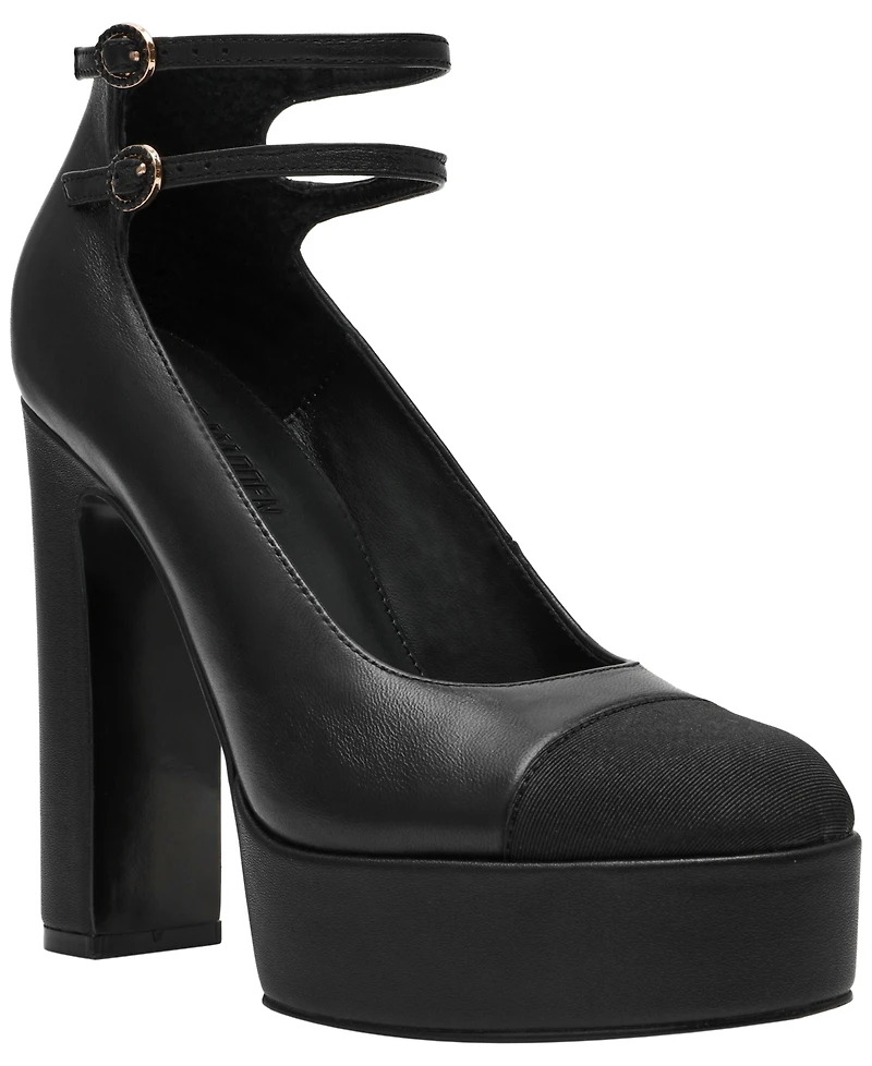 Steve Madden Women's Peyton Cap-Toe Platform Mary-Jane Pumps