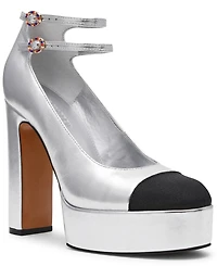 Steve Madden Women's Peyton Cap-Toe Platform Mary-Jane Pumps