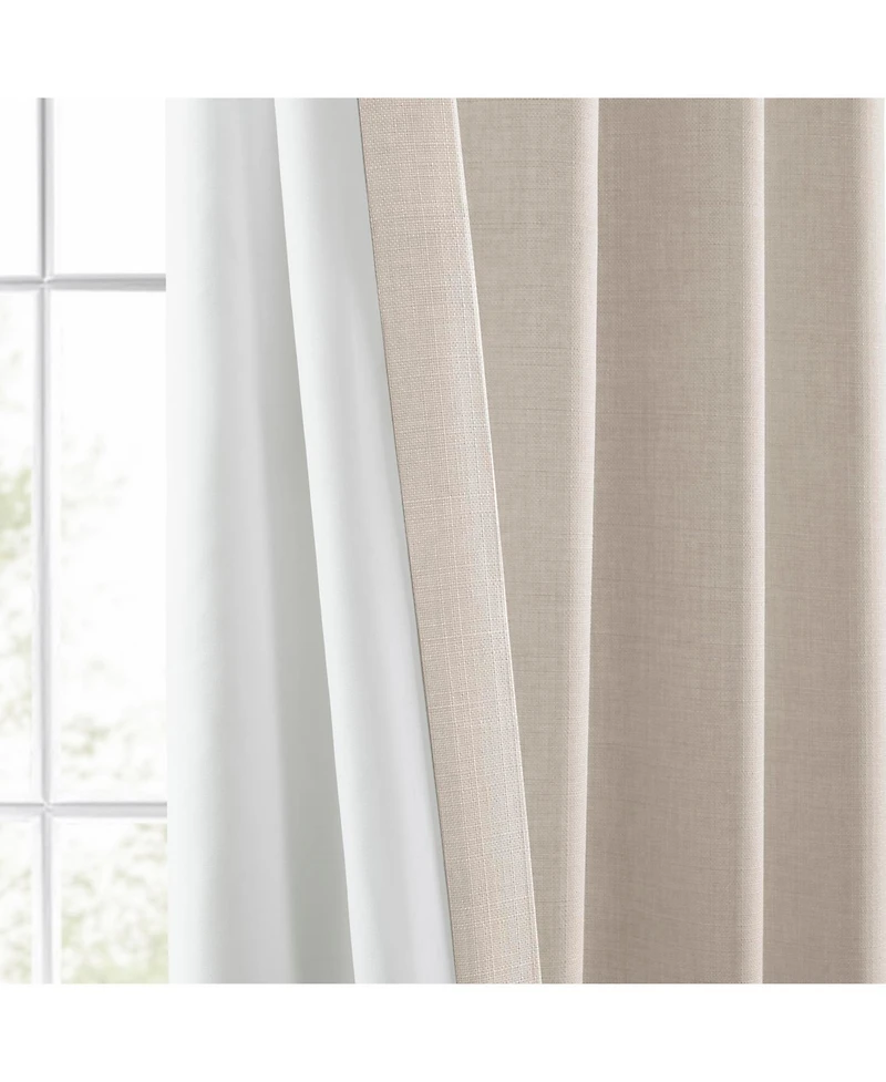 Half Price Drapes Parchment Cream Italian Faux Linen Room Darkening Curtain