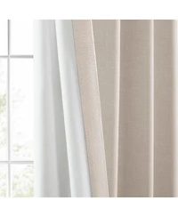 Half Price Drapes Parchment Cream Italian Faux Linen Room Darkening Curtain