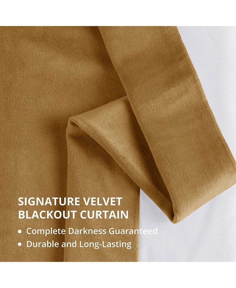 Half Price Drapes Amber Gold Signature Velvet Blackout Curtain