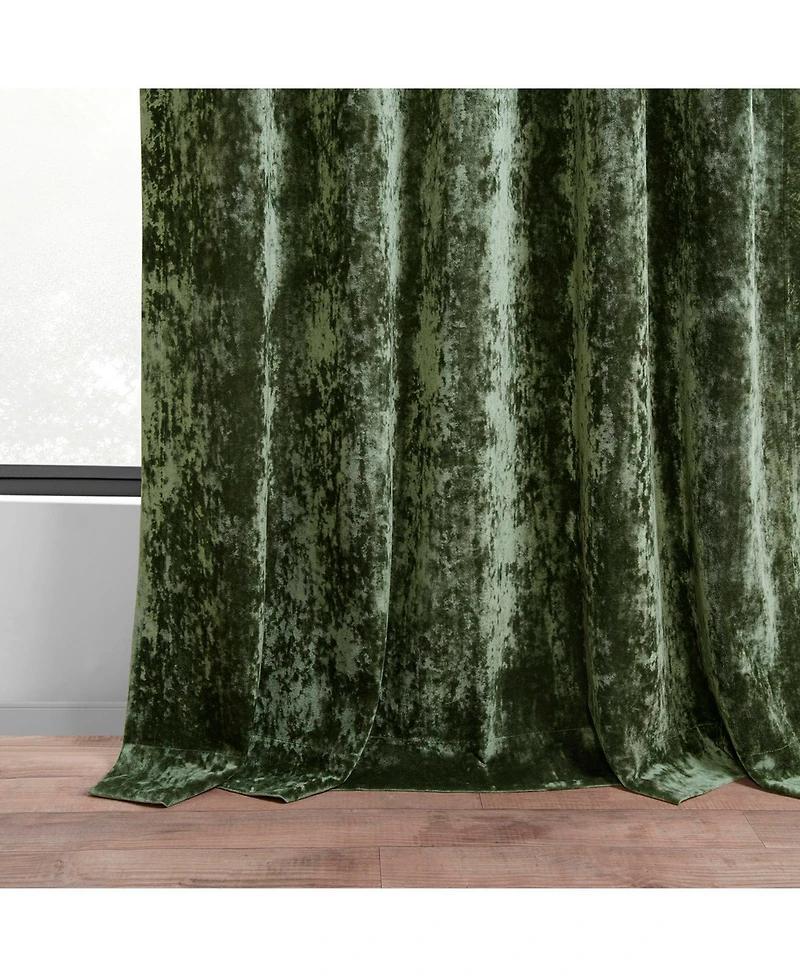 Half Price Drapes Emerald Green Lush Crush Velvet Room Darkening Curtain