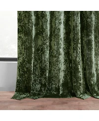 Half Price Drapes Emerald Green Lush Crush Velvet Room Darkening Curtain