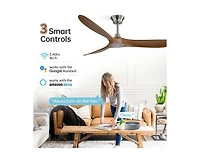 60-inch Modern Luxury Sand Nickel 3-Blade Ceiling Fans with Remote Control and Timer Function