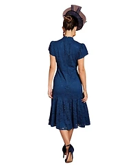 Coast Women's Lace Frill Sleeve High Neck Midi Dress