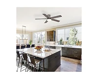 42-inch Modern Minimalist Sand Nickel 5-Blade Ceiling Fans with Led Lights and Remote Control