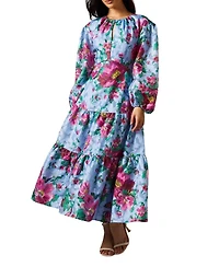Coast Women's Printed Jacquard Volume Dress