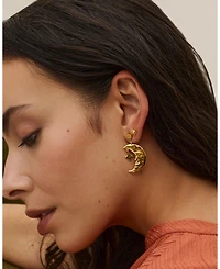 Ottoman Hands Moonstone Star Stud Earrings