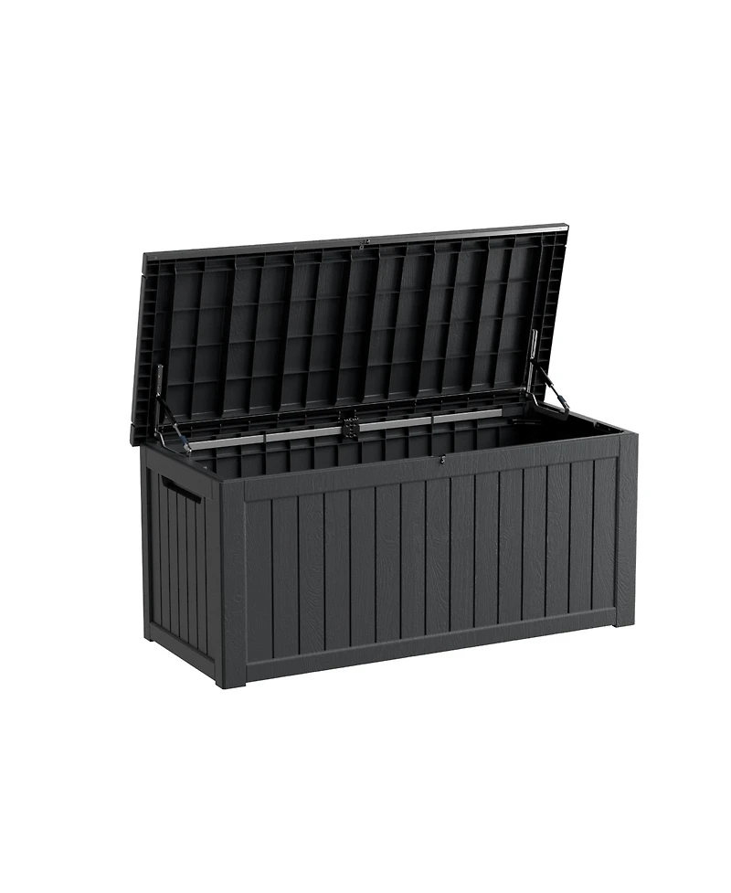 Patio Waterproof Resin Deck Box Lockable Outdoor Storage Garden Tools