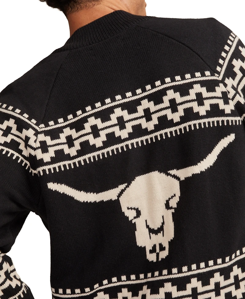 Lucky Brand Men's Bull Zip Long Sleeves Cardigan Sweater