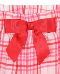 Max & Olivia Little and Big Girls 3-Piece Pointelle Plaid Print Pajama Set